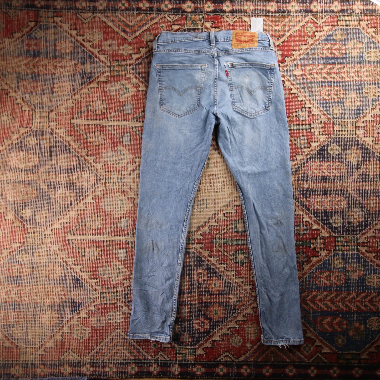 Levi's 512 Red Tab W30 L28 Tapered Leg Slim Fit Blue Denim Jeans