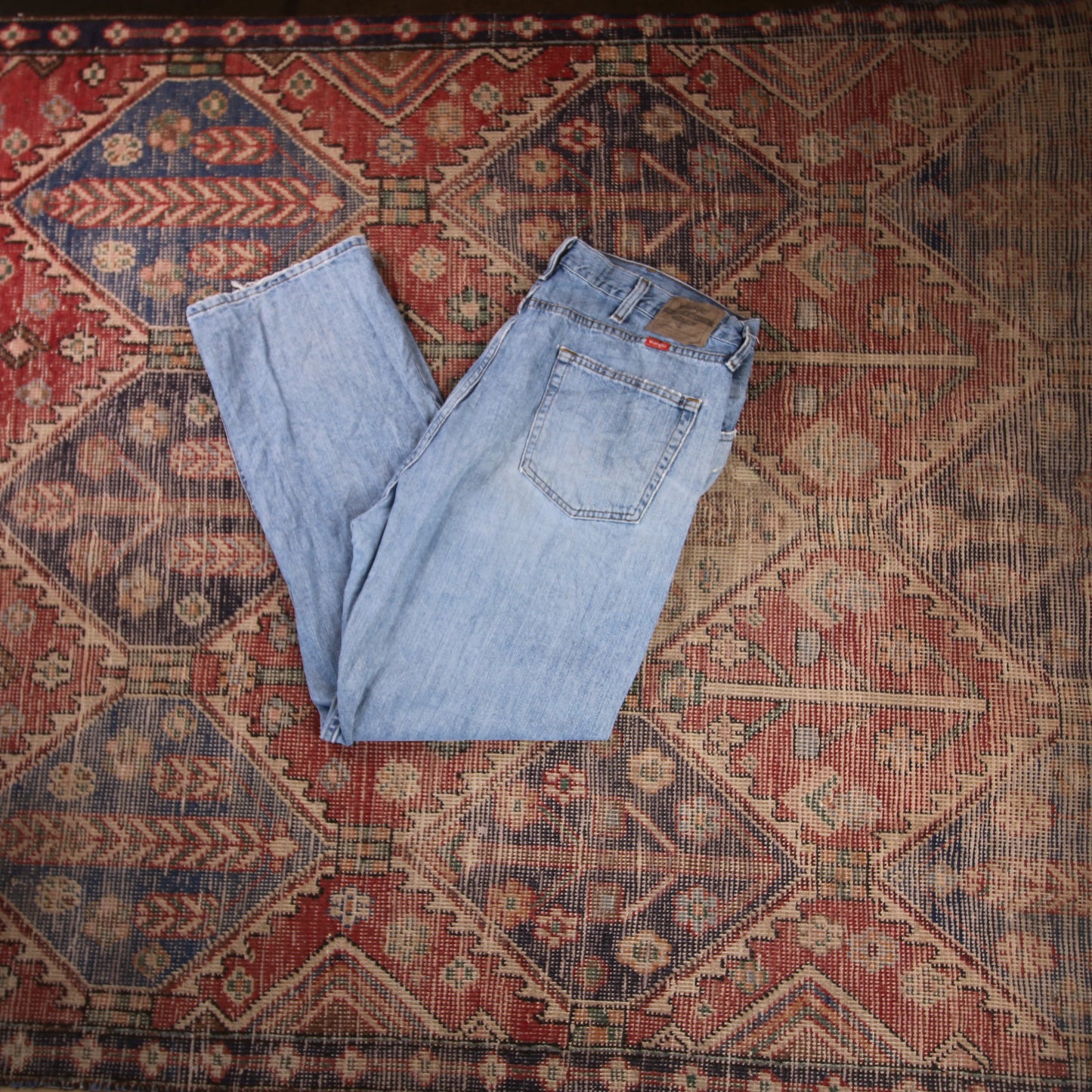 Wrangler W40 L30 Straight Leg Relaxed Fit Blue Denim Jeans