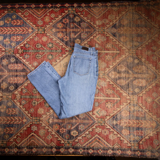 Lee W28 L28 Straight Leg Relaxed Fit Blue Denim Jeans