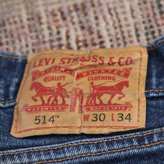 Levi's 514 W30 L33 Straight Leg Blue Denim Jeans