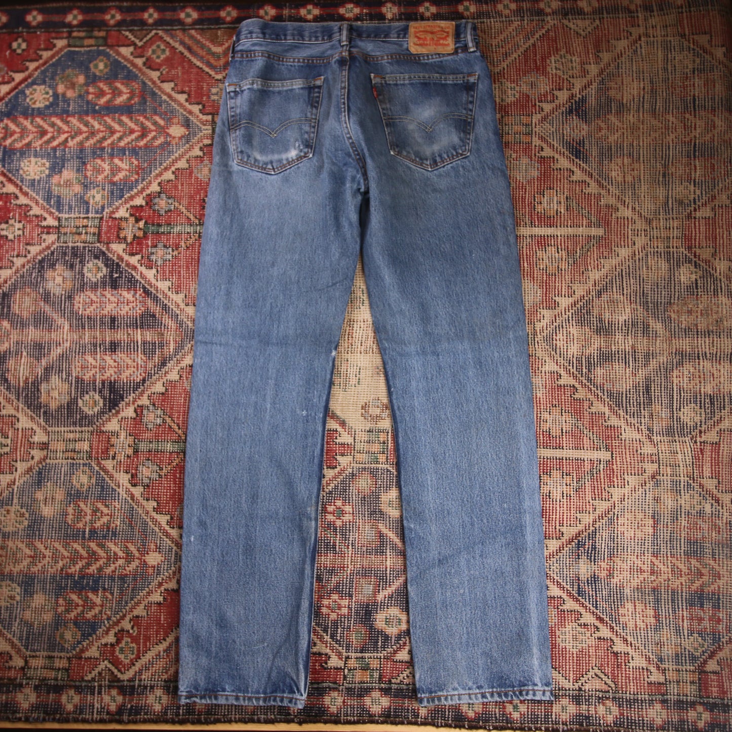 Levi's 505 W34 L32 Straight Leg Regular Fit Blue Denim Jeans