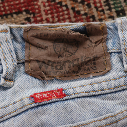 Wrangler W36 L30 Straight Leg Classic Ripped Style Blue Denim Jeans