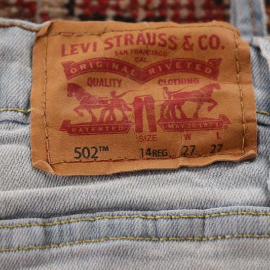 Levi's 502 Red Tab W26 L28 Tapered Leg Regular Fit Blue Denim Jeans