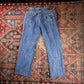 Lee W34 L27 Straight Leg Relaxed Fit Classic Ripped Style Blue Denim Jeans