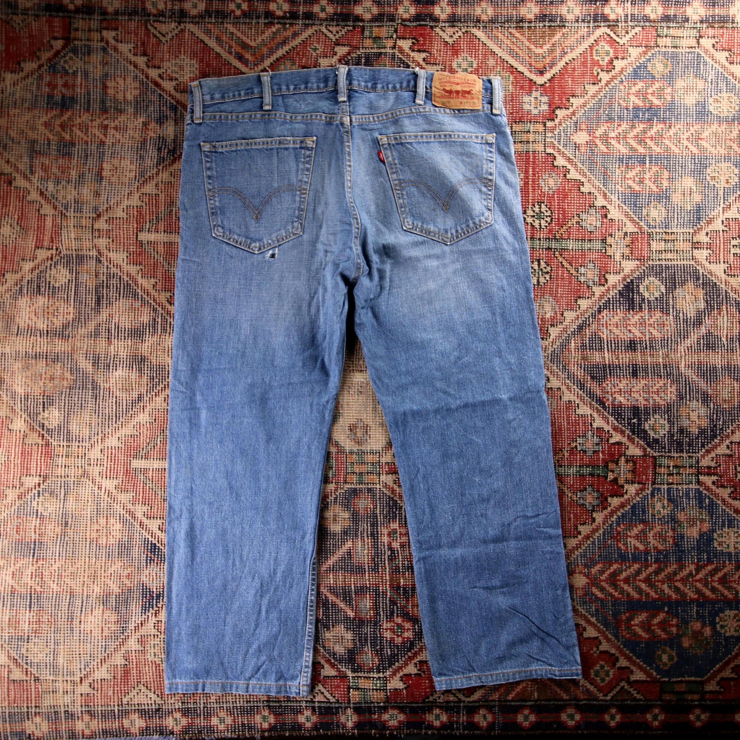 Levi's 505 Red Tab W38 L27 Straight Leg Regular Fit Blue Denim Jeans