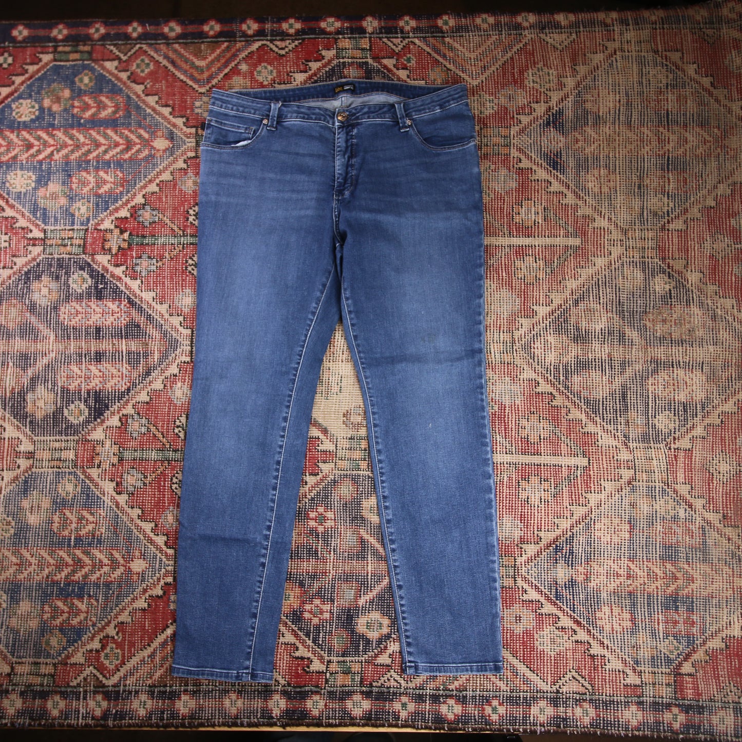 Lee W36 L28 Tapered Leg Relaxed Fit Blue Denim Jeans