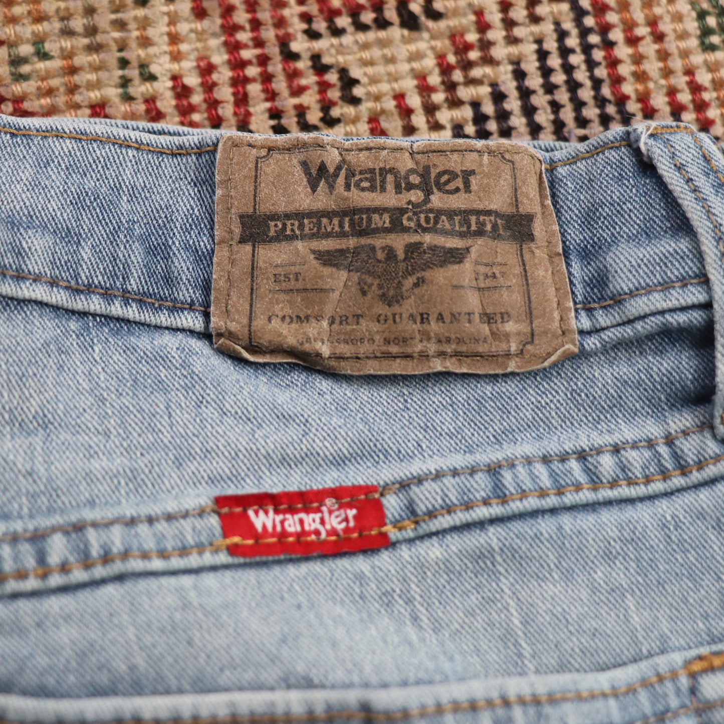 Wrangler W32 L29 Straight Leg Slim Fit Blue Denim Jeans