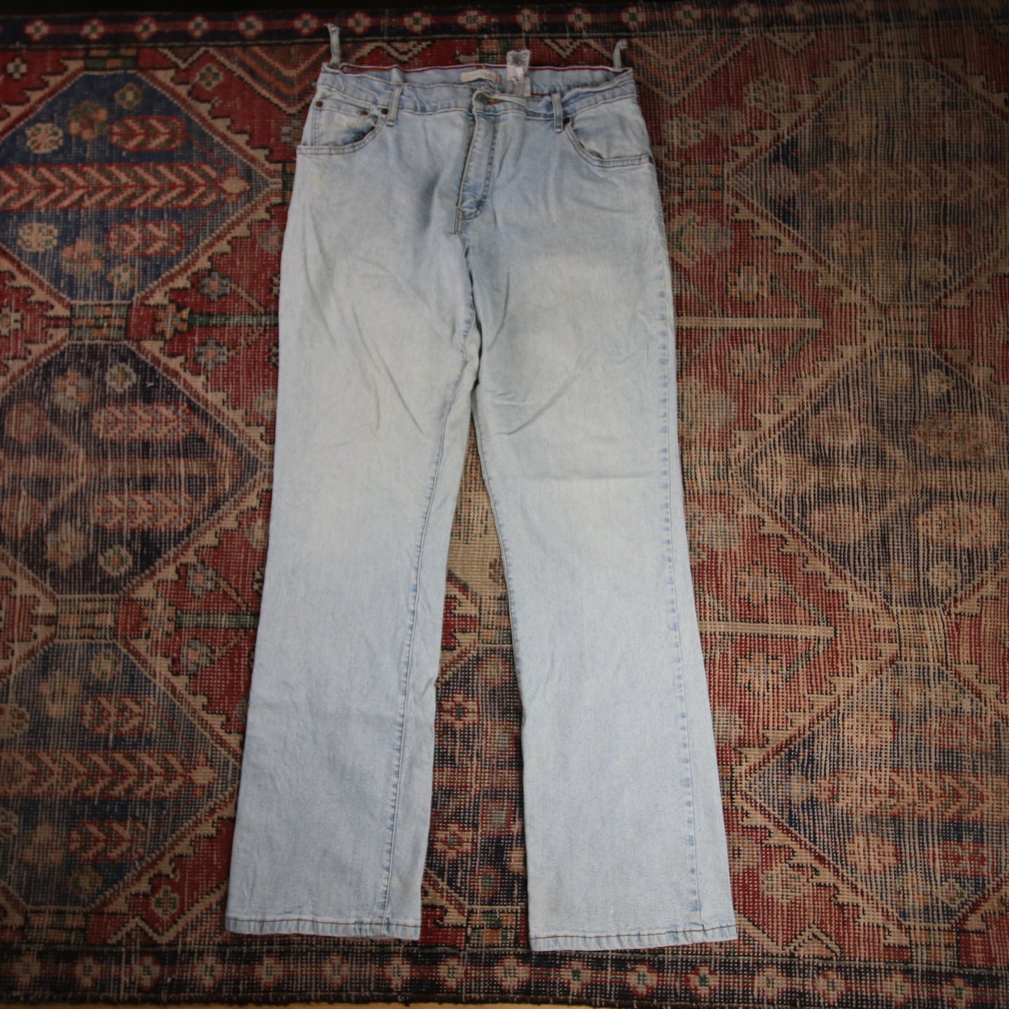 Levi's W34 L32 Straight Leg Loose Fit Blue Denim Jeans