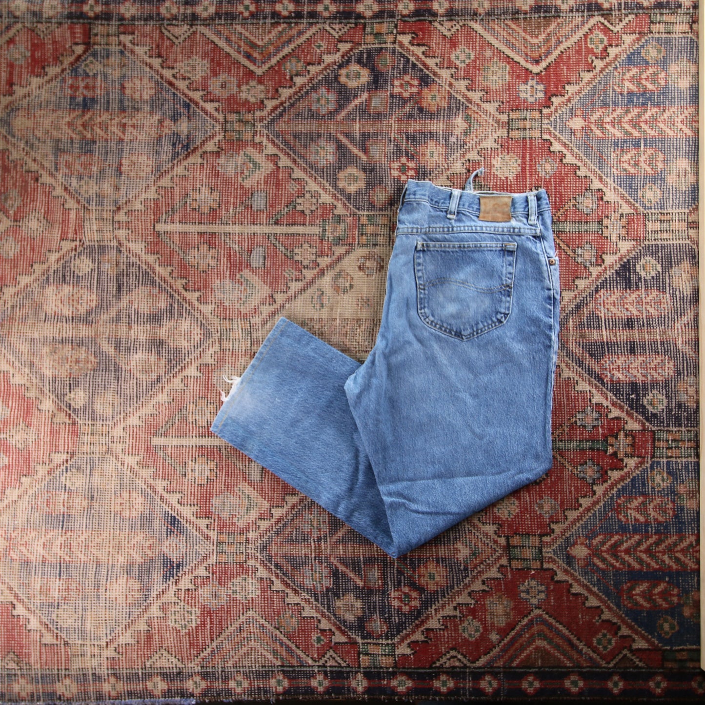Lee Red Tab W40 L28 Relaxed Fit Blue Denim Jeans