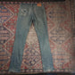 Levi's 511 W32 L34 Slim Fit Classic Ripped Style Green Denim Jeans