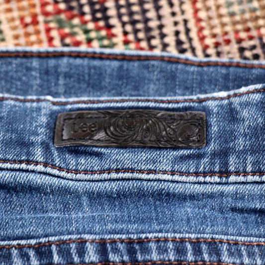 Lee W34 L32 Straight Leg Relaxed Fit Blue Denim Jeans