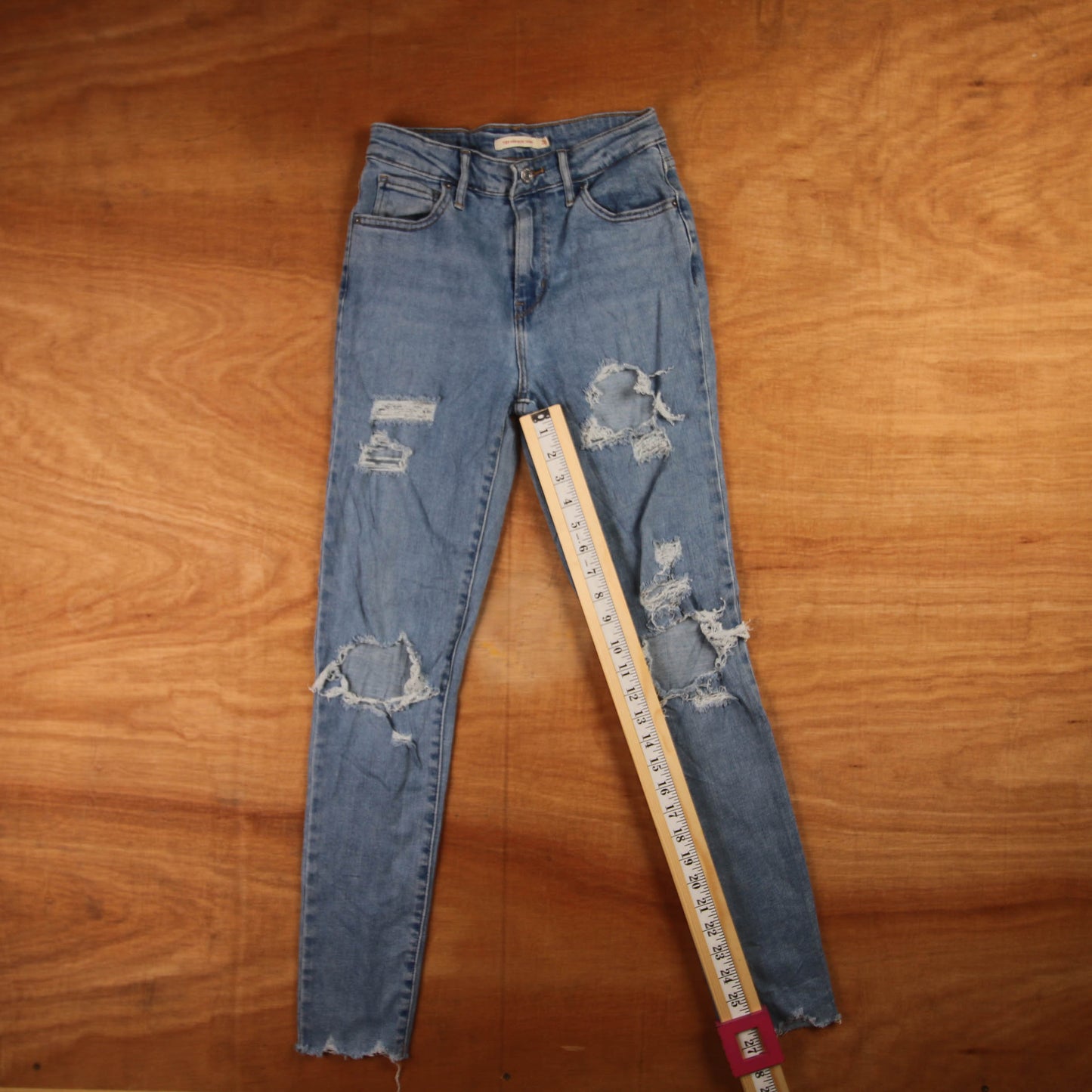 Levi's 721 Red Tab W26 L27 Skinny Blue Denim Jeans