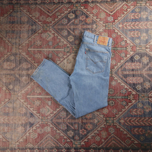 Levi's 505 Red Tab W34 L30 Straight Leg Regular Fit Blue Denim Jeans