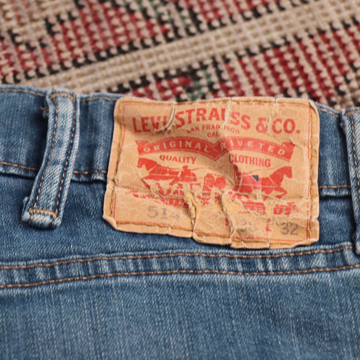 Levi's 514 W38 L32 Straight Leg Blue Denim Jeans
