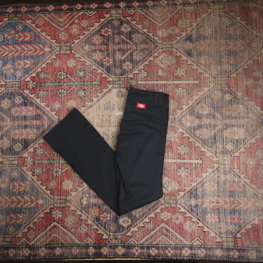 Dickies W28 L32 Straight Leg Black Cotton Blend Trousers