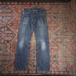 Levi's 514 W30 L30 Straight Leg Classic Ripped Style Blue Denim Jeans
