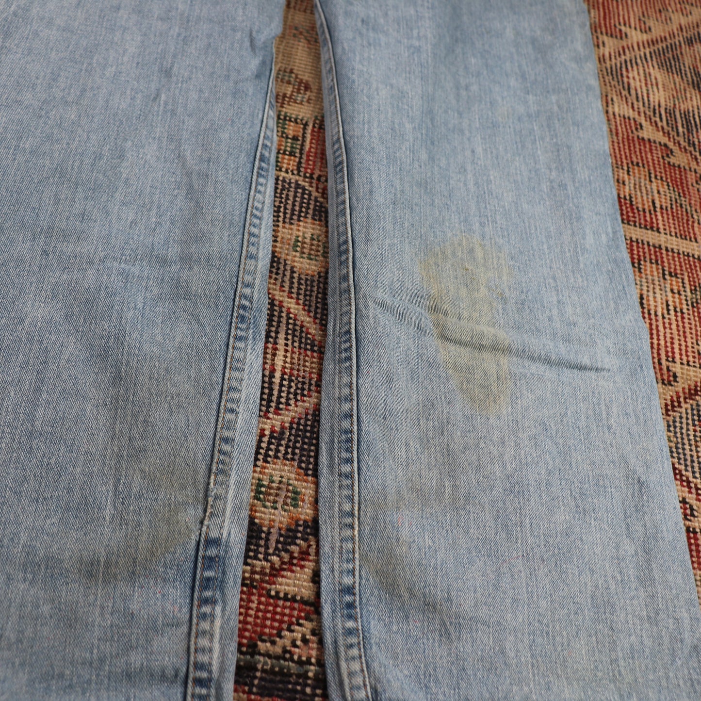 Wrangler W38 L33 Straight Leg Relaxed Fit Blue Denim Jeans