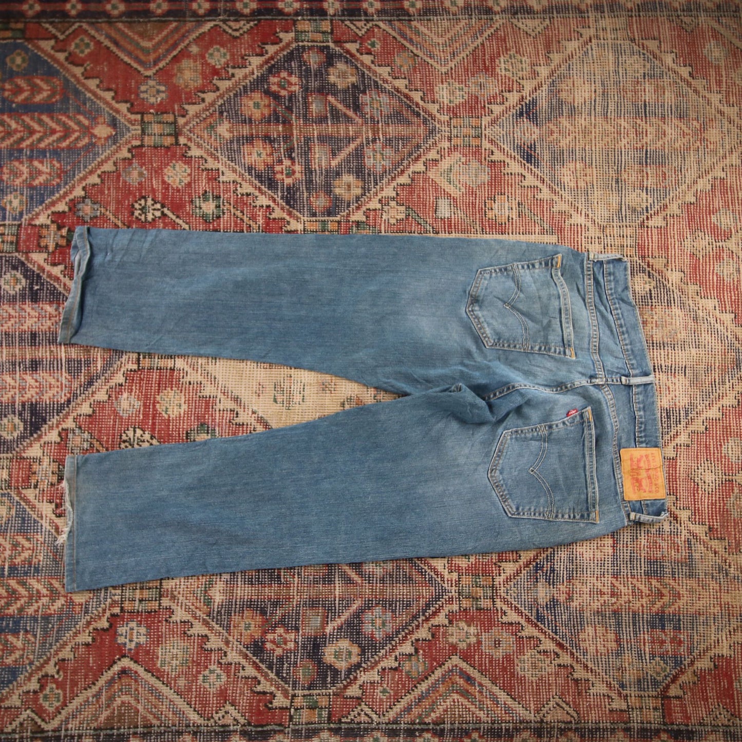 Levi's W32 L24 Straight Leg Blue Denim Jeans