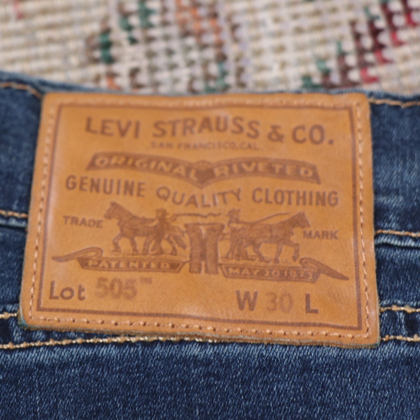 Levi's 505 W32 L20 Straight Leg Regular Fit Blue Denim Jeans