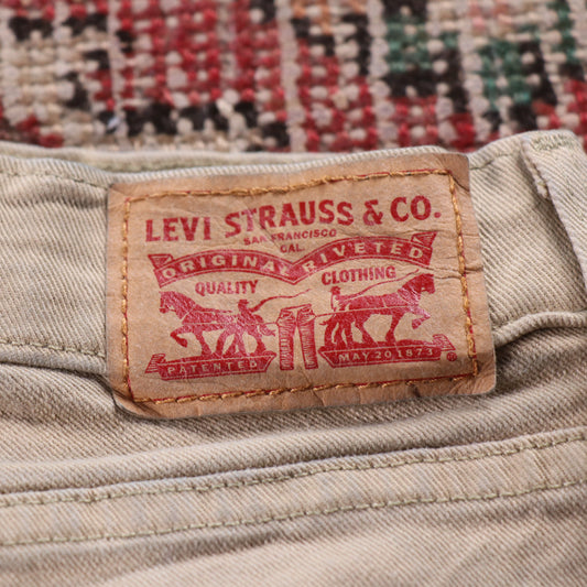 Levi's 721 White Tab W28 L27 Slim Fit Beige Denim Jeans