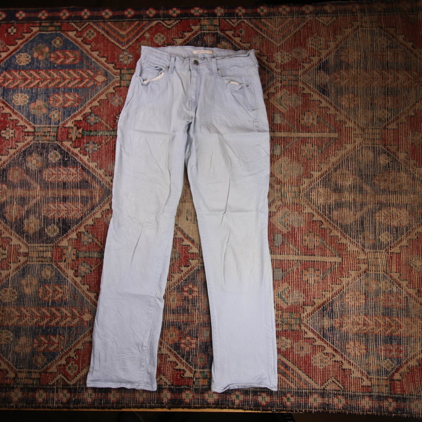 Levi's 505 W30 L30 Straight Leg Regular Fit White Denim Jeans