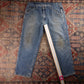 Wrangler W38 L30 Relaxed Classic Ripped Style Blue Denim Jeans