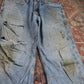 Levi's 505 W36 L31 Straight Leg Regular Fit Classic Ripped Style Blue Denim Jean