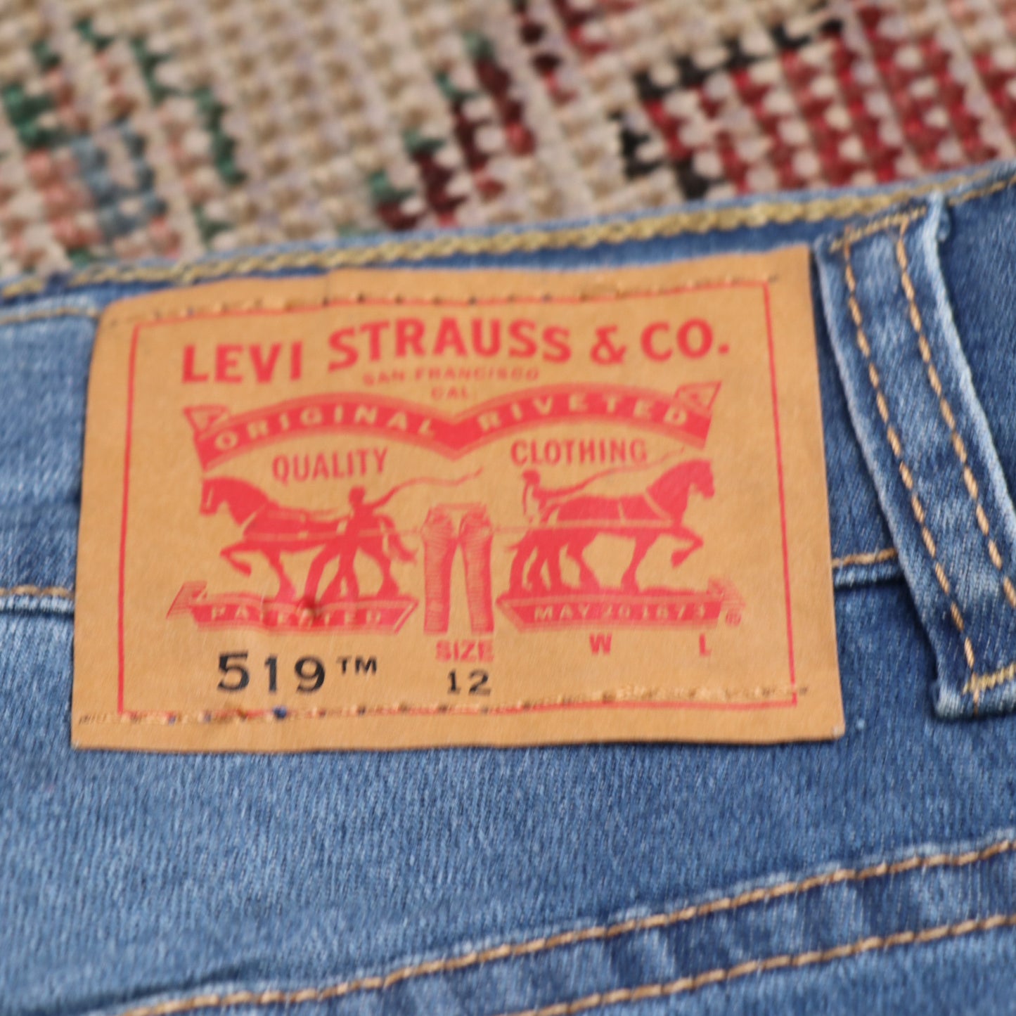 Levi's 519 W26 L28 Slim Fit Blue Denim Jeans