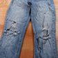 Levi's 711 Red Tab W30 L28 Skinny Classic Ripped Style Blue Denim Jeans
