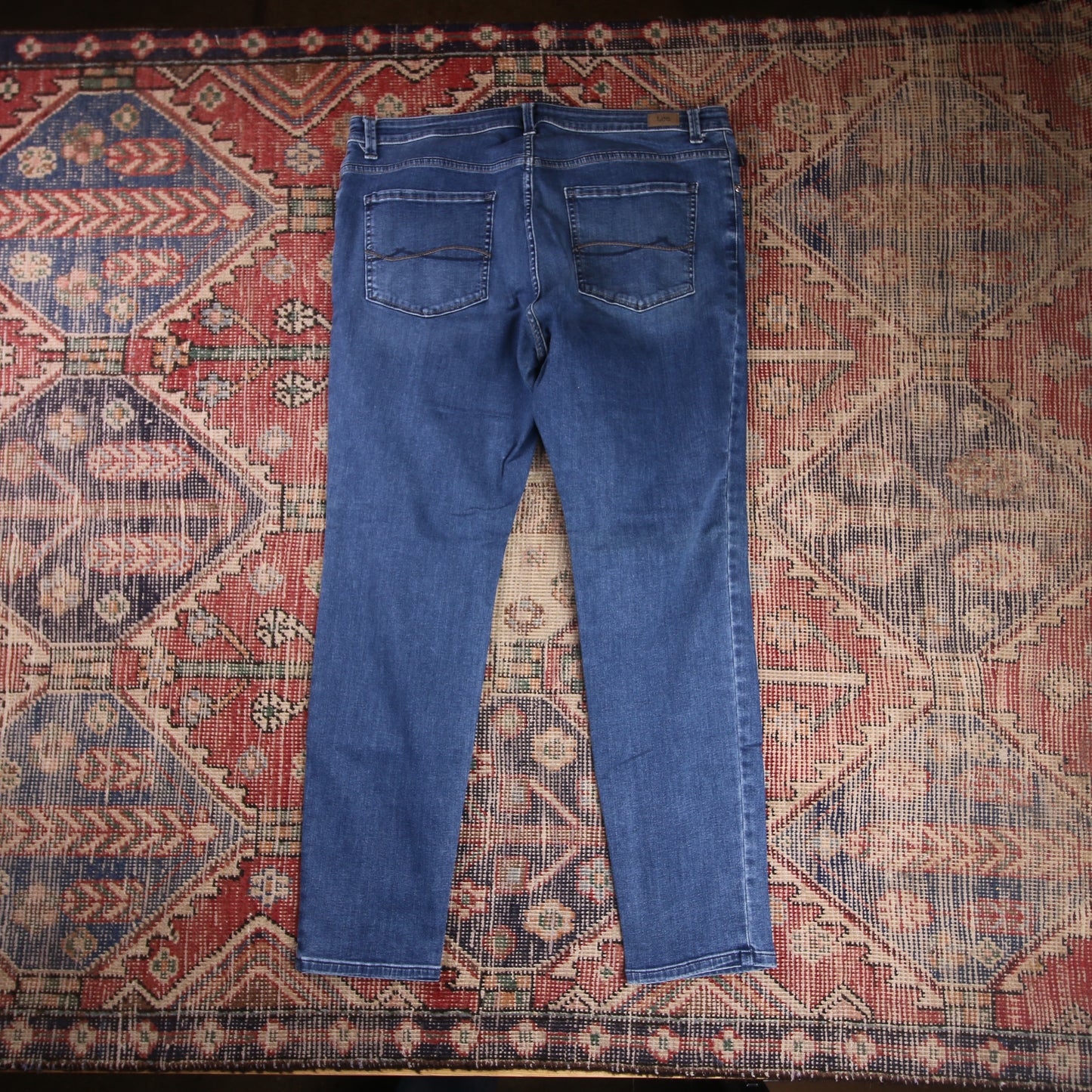 Lee W36 L28 Tapered Leg Relaxed Fit Blue Denim Jeans