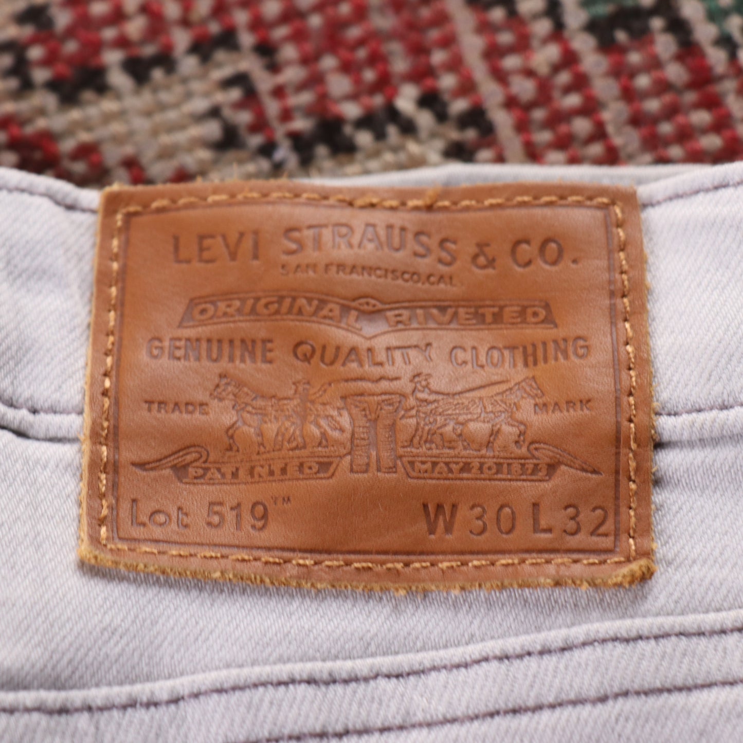 Levi's 519 Red Tab W28 L29 Slim Fit Grey Denim Jeans
