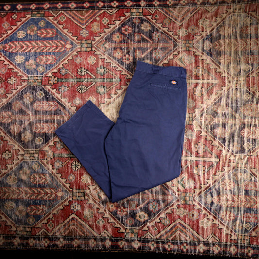Dickies 874 W38 L30 Straight Leg Blue Cotton Blend Trousers
