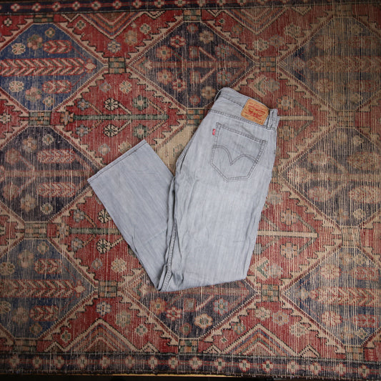 Levi's 505 W32 L30 Straight Leg Regular Fit Grey Denim Jeans