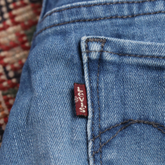 Levi's W26 L28 Skinny Classic Ripped Style Blue Denim Jeans