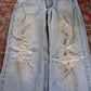 Levi's 514 W30 L32 Straight Leg Classic Ripped Style Blue Denim Jeans