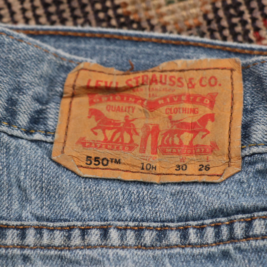 Levi's 550 W28 L22 Tapered Leg Relaxed Fit Blue Denim Jeans