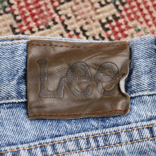 Lee W36 L29 Straight Leg Loose Fit Classic Ripped Style Blue Denim Jeans