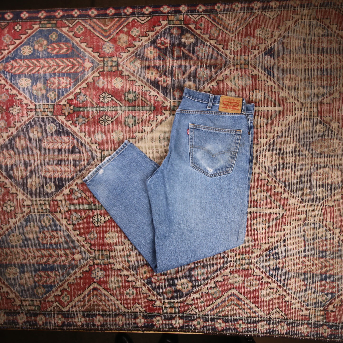 Levi's 550 W40 L30 Tapered Leg Relaxed Fit Blue Denim Jeans