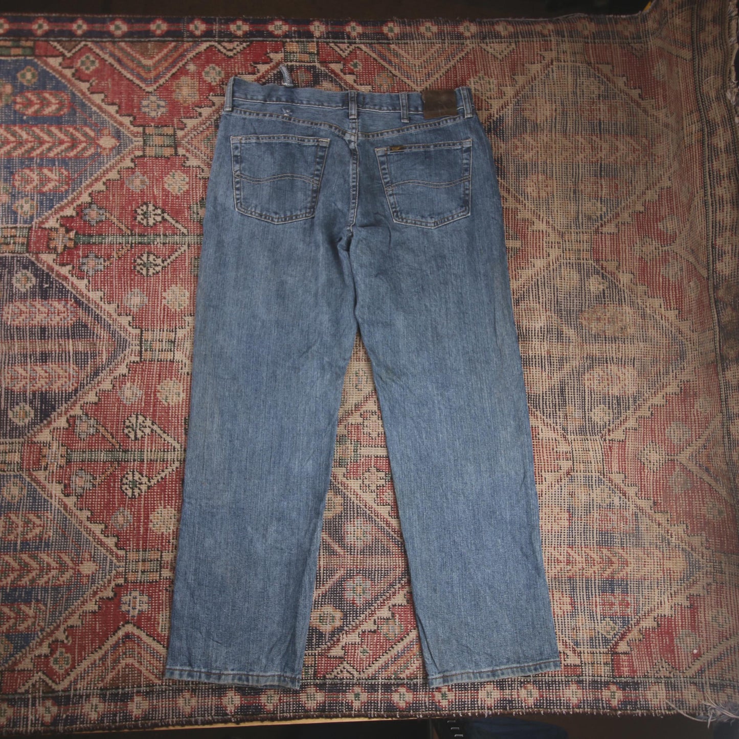 Lee W34 L29 Straight Leg Relaxed Fit Blue Denim Jeans