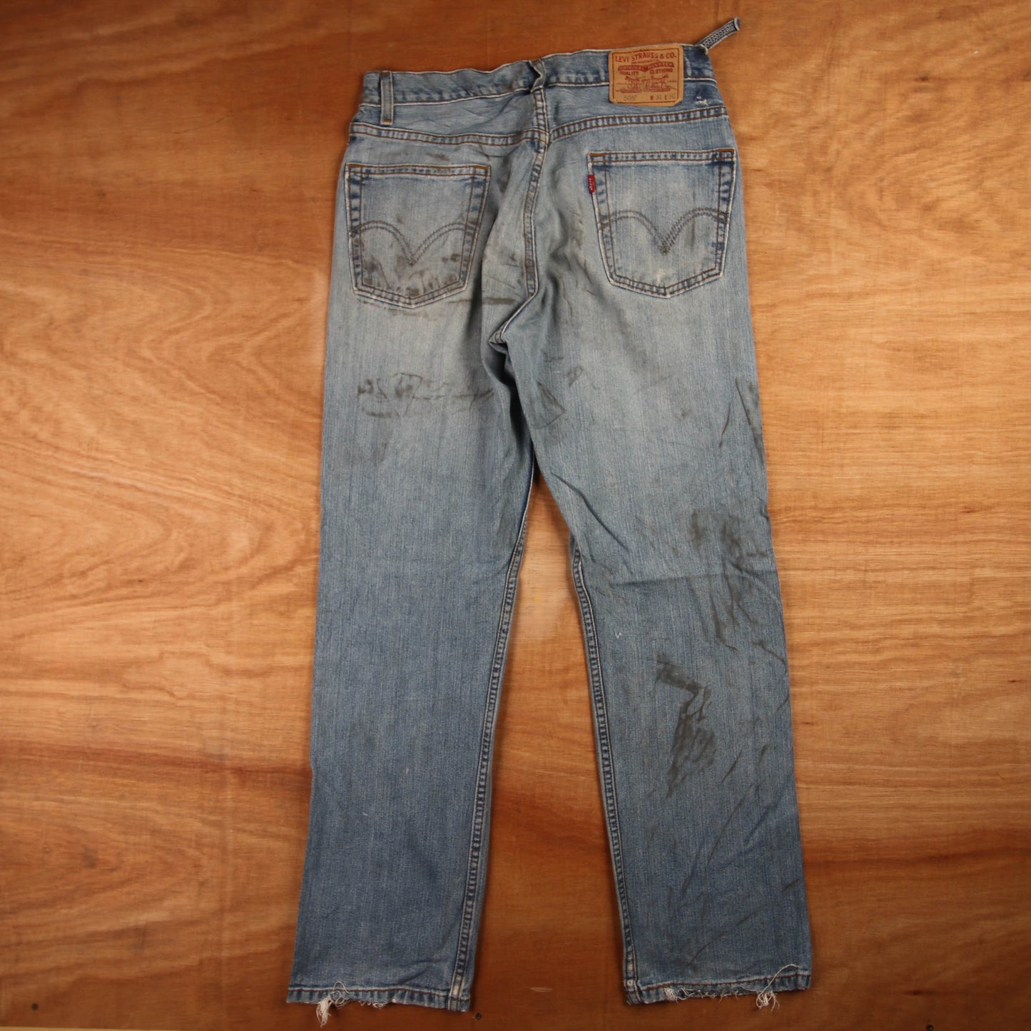 Levi's 505 Red Tab W30 L30 Straight Leg Regular Fit Blue Denim Jeans
