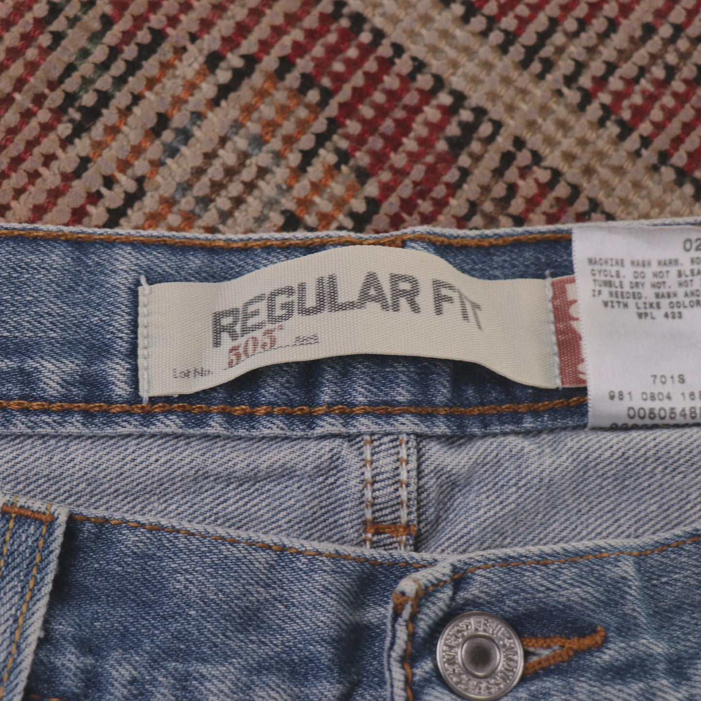 Levi's 505 Red Tab W28 L29 Straight Leg Regular Fit Blue Denim Jeans