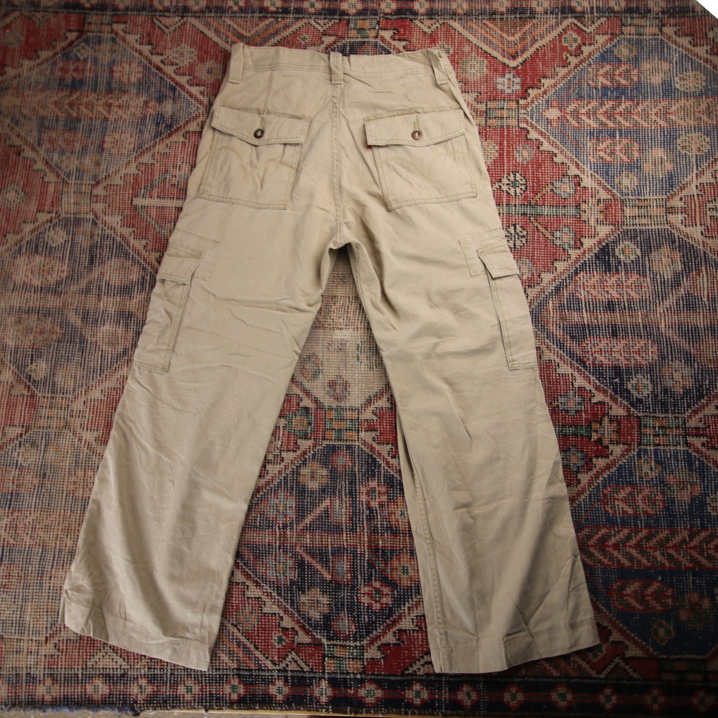 Levi's W32 L27 Cargo Beige Cotton Blend Trousers