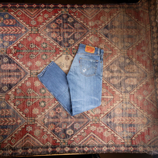 Levi's 511 W30 L29 Slim Fit Classic Ripped Style Blue Denim Jeans