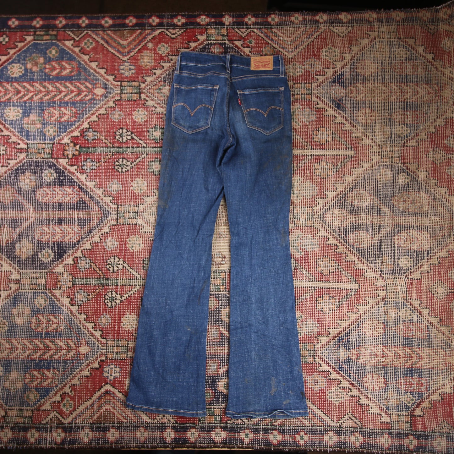 Levi's 725 W24 L28 Flared Blue Denim Jeans