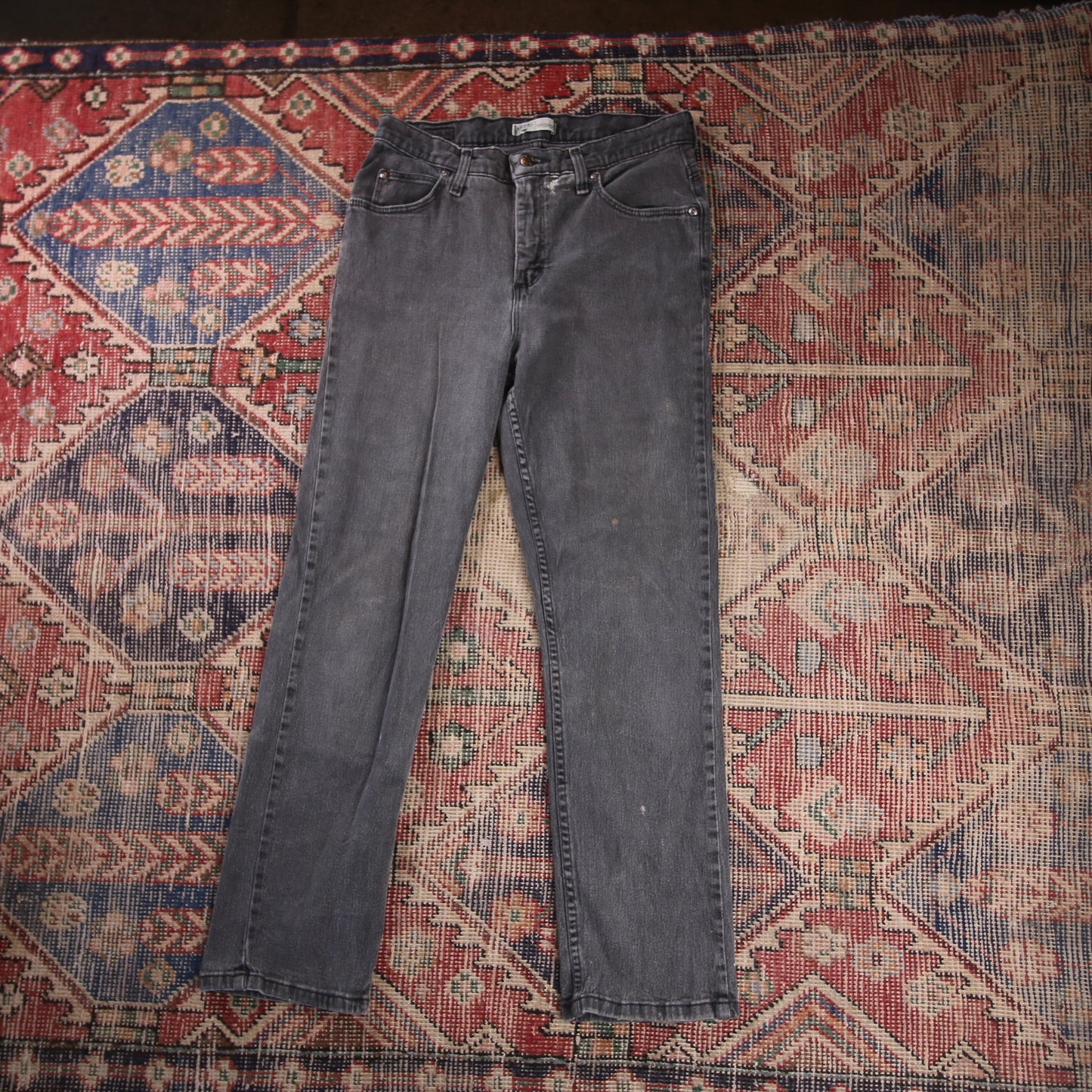 Lee W30 L28 Straight Leg Relaxed Fit Black Denim Jeans