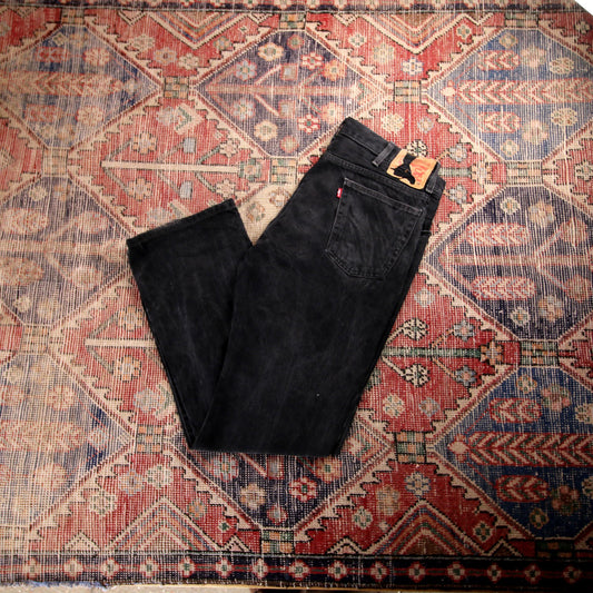 Levi's W36 L32 Straight Leg Loose Fit Black Denim Jeans
