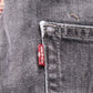 Levi's 513 W38 L29 Straight Leg Slim Fit Classic Ripped Style Black Denim Jeans