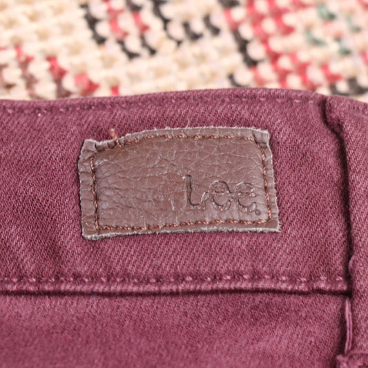 Lee W28 L27 Straight Leg Red Denim Jeans