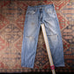 Levi's 501 Red Tab W30 L28 Original Fit Classic Ripped Style Blue Denim Jeans
