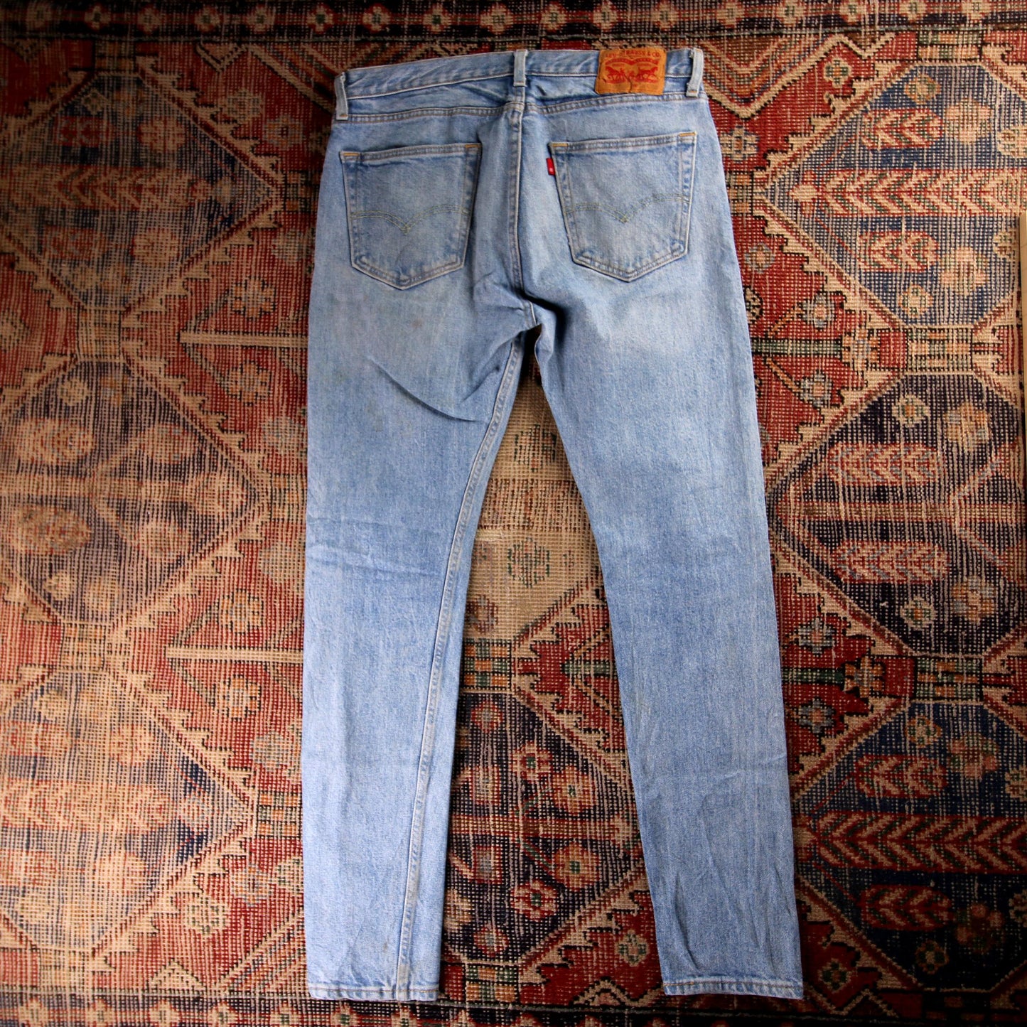 Levi's 512 Orange Tab W24 L30 Tapered Leg Slim Fit Blue Denim Jeans